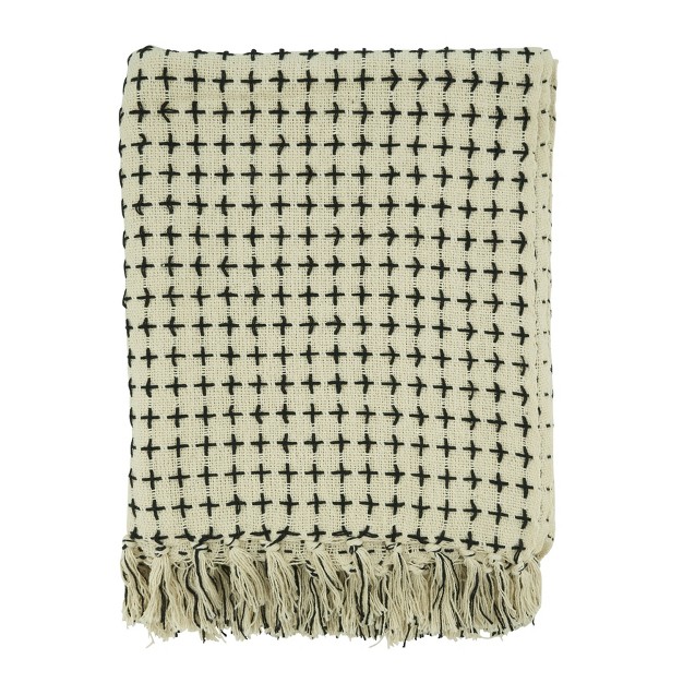 Saro Lifestyle Cross Thread Cotton Throw