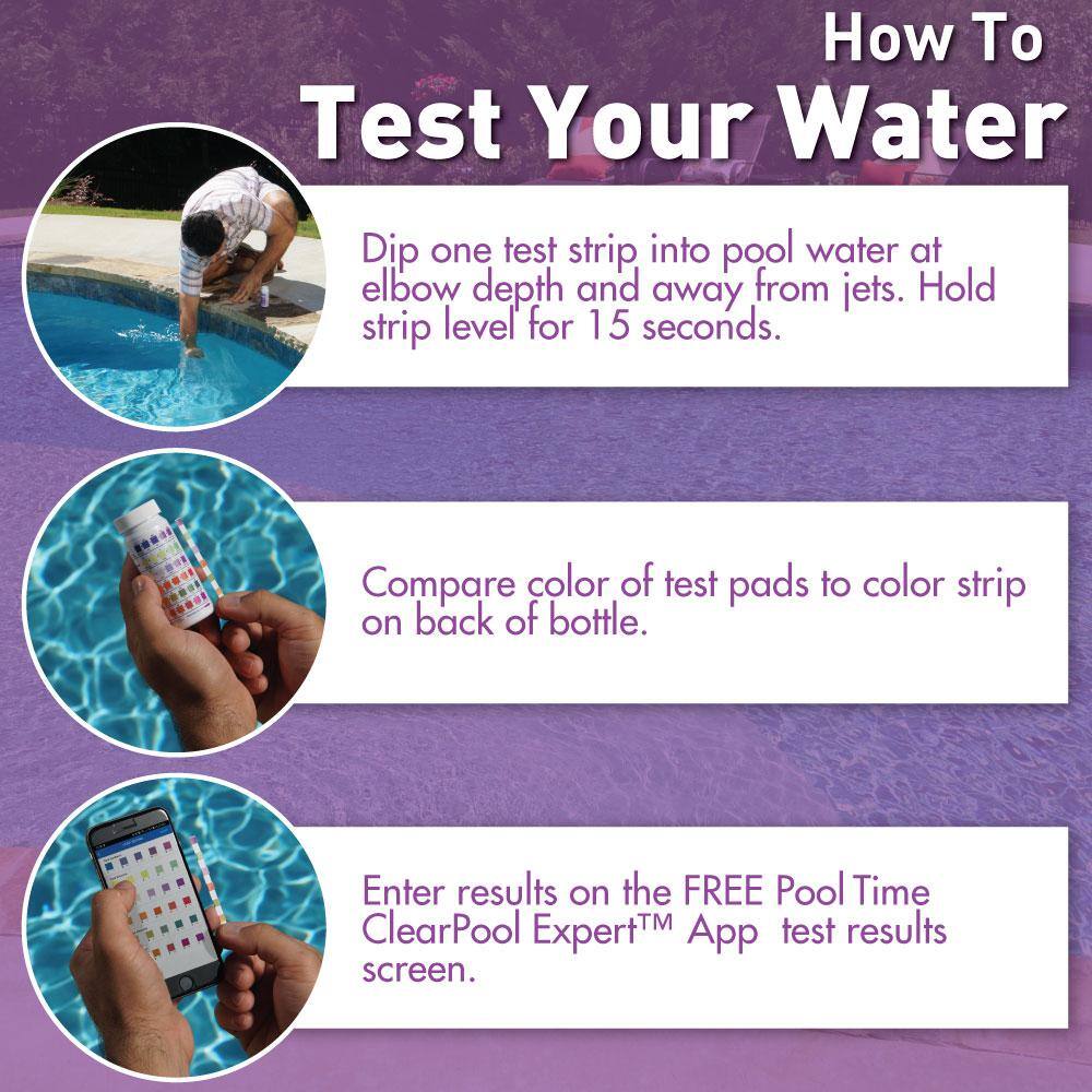 Pool Time Clear Pool Expert 6-Way Test Strips 81150PTM