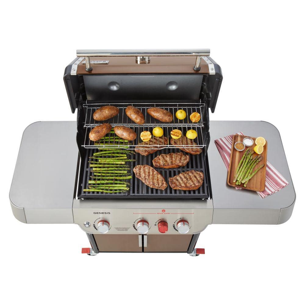 Weber Genesis E-325s 3-Burner Natural Gas Grill in Copper with Built-In Thermometer 37320001