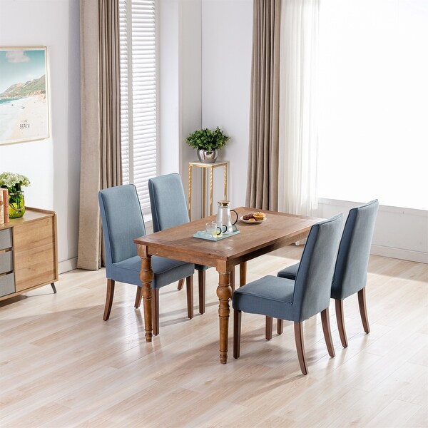 2 PCS Dining Chair Upholstered Chair with Solid Wood Legs for Dining