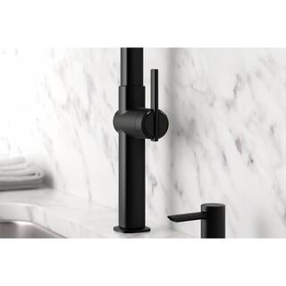 KOHLER Rune Single-Handle Pull-Down Sprayer Kitchen Faucet in Black Stainless K-R22153-SD-BLS