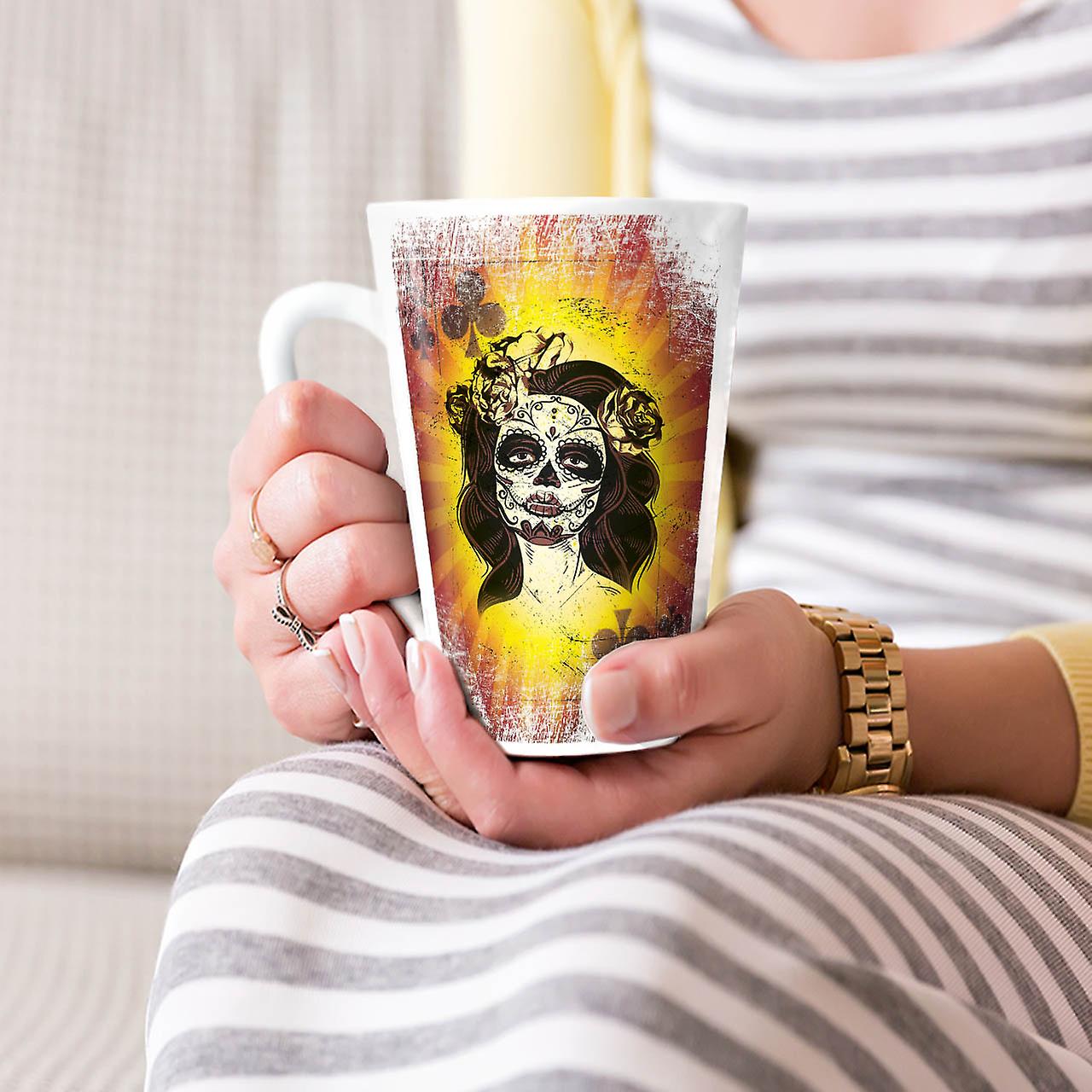 Skull Poker Game NEW White Tea Coffee Ceramic Latte Mug 17 oz | Wellcoda