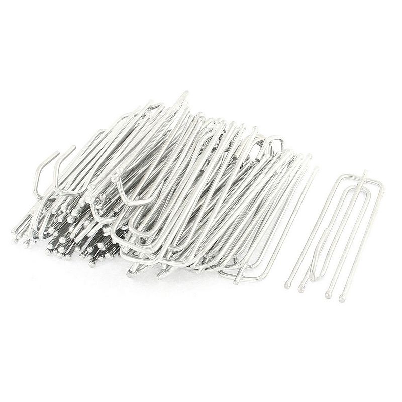 Home Pleat Prong Curtain Hooks Silver Tone 2.75 Length 30Pcs