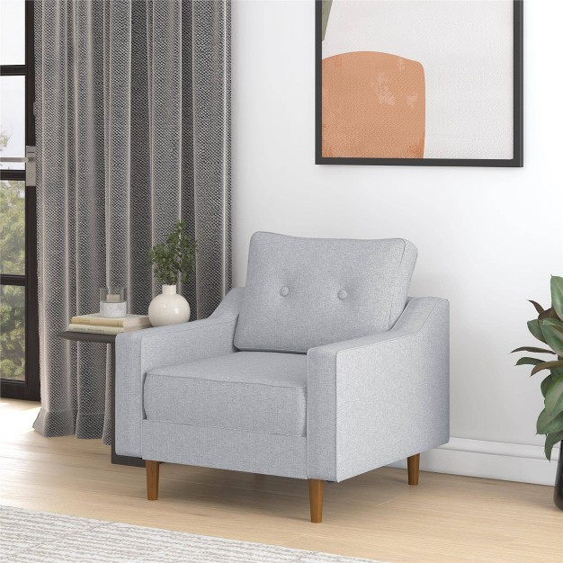 Flex Zion Modular Single Seater Sofa Chair Gray Linen Dorel Home Products