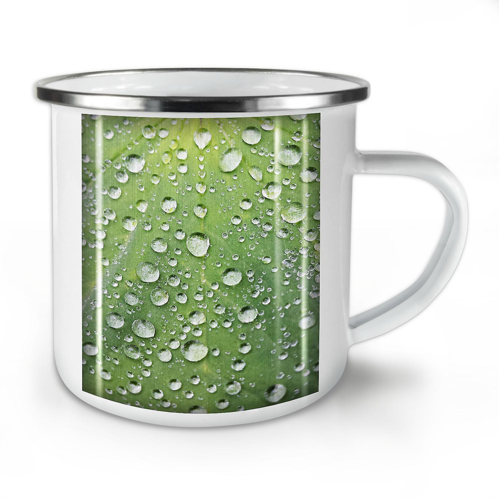 Rain Drop Plant Nature NEW WhiteTea Coffee Enamel Mug10 oz | Wellcoda