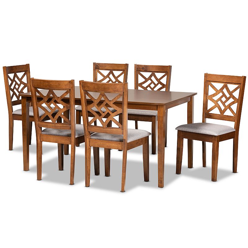 Baxton Studio Nicolette Dining Table and Chair 7-piece Set