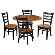 International Concepts Dual Drop Leaf Dining Table and Ladderback Chair 5-piece Set