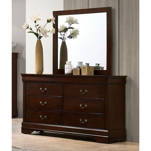 Furniture of America Lavina Contemporary 6-Drawer Dresser with Mirror - - 35634485