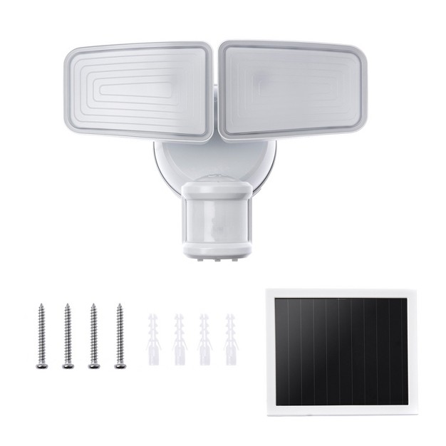 Home Zone Security Smd Linkable 2 light Motion sensing Solar led Flood Light 1 500 Lumens 2 Pack