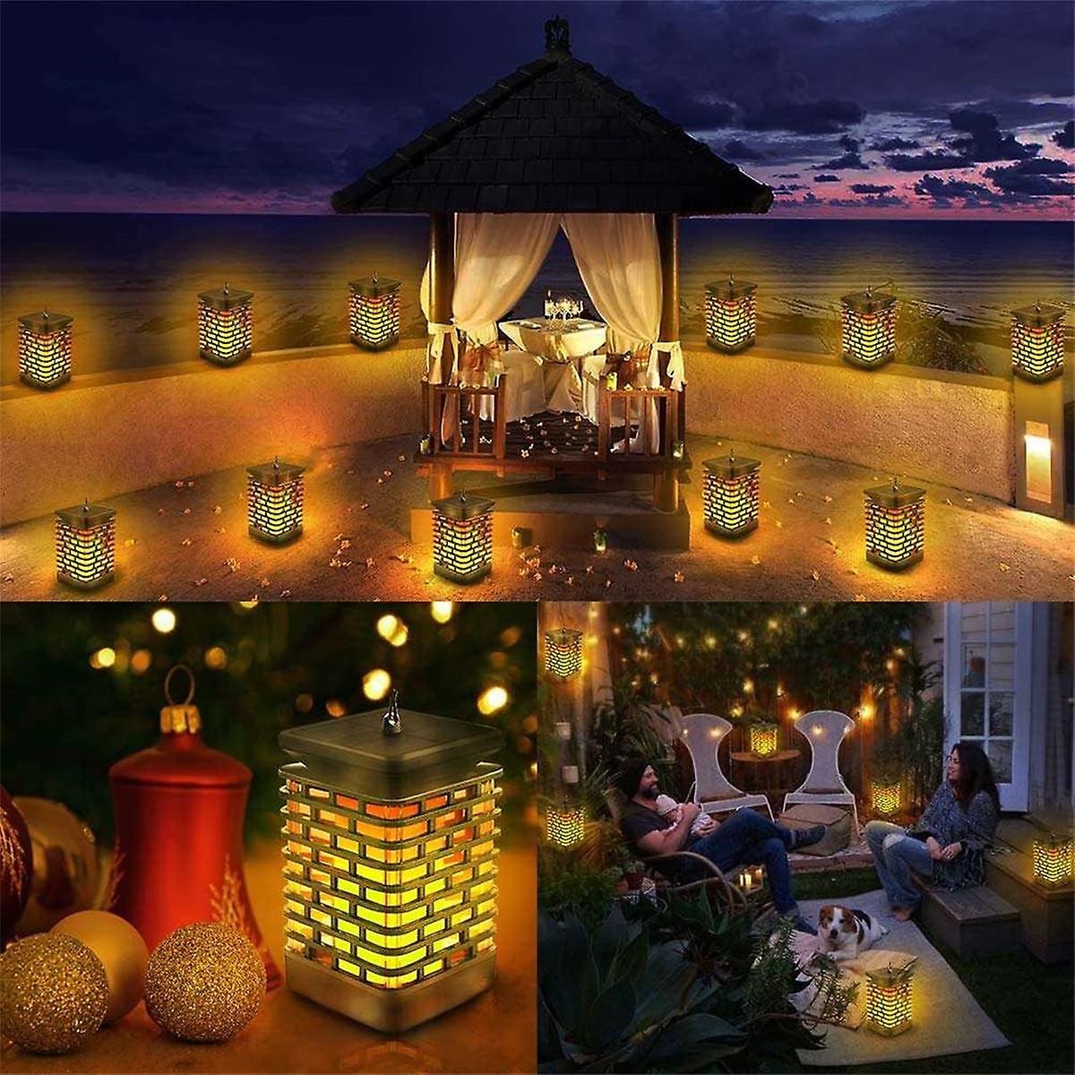 Set Of 2 99 Led Waterproof Solar Lights For Garden Landscape Camping Festival Decoration Chandelier Hanging Lights Flickering Lights