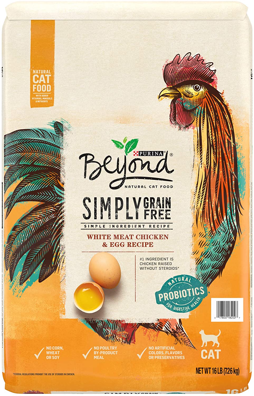 Purina Beyond Grain Free， Natural Dry Cat Food， Grain Free White Meat Chicken and Egg Recipe - 16 lb. Bag