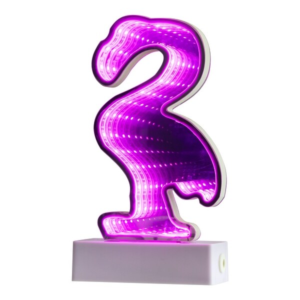 LED Lighted 3D Flamingo Infinity Mirror