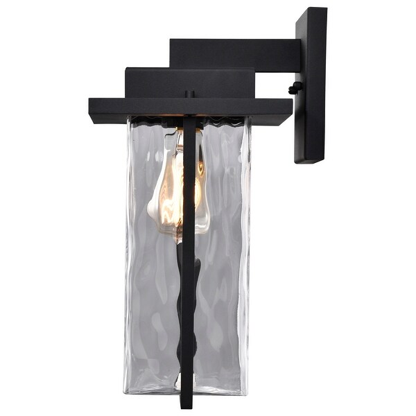 Vernal 1 Light Large Wall Lantern Matte Black with Clear Water Glass Shopping - The Best Deals on Outdoor Wall Lanterns | 39388112