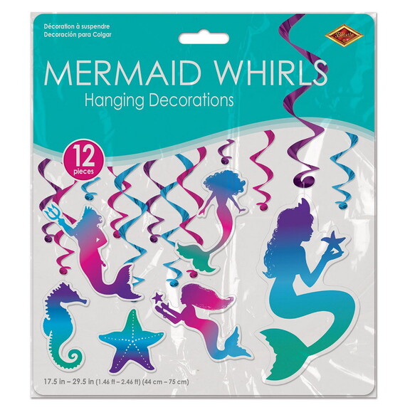 Beistle 53432 Mermaid Whirls  6 whirls w/icons6 ...