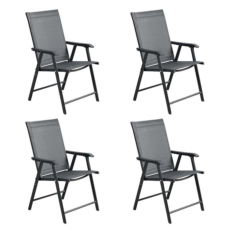 Aoodor Folding Patio Chairs for Indoor and Outdoor 4 Sets