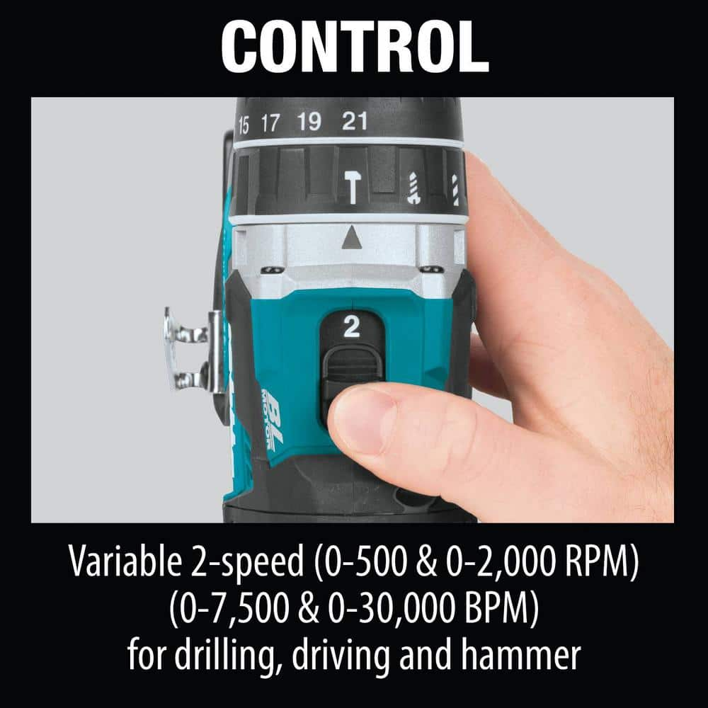 Makita 18V LXT Lithium-Ion Brushless Cordless 2-Piece Combo Kit (Hammer Drill/ Impact Driver) 5.0 Ah XT269T