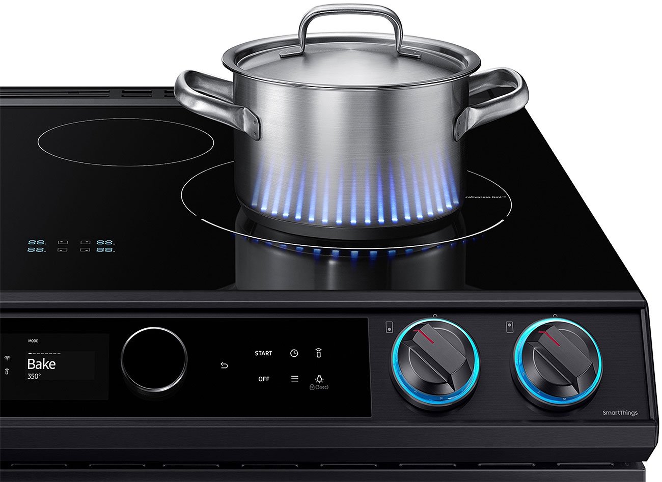  ADA 6.3 Cu. Ft. Fingerprint Resistant Black Stainless Steel Smart Slide-In Induction Range With Smart Dial and Air Fry