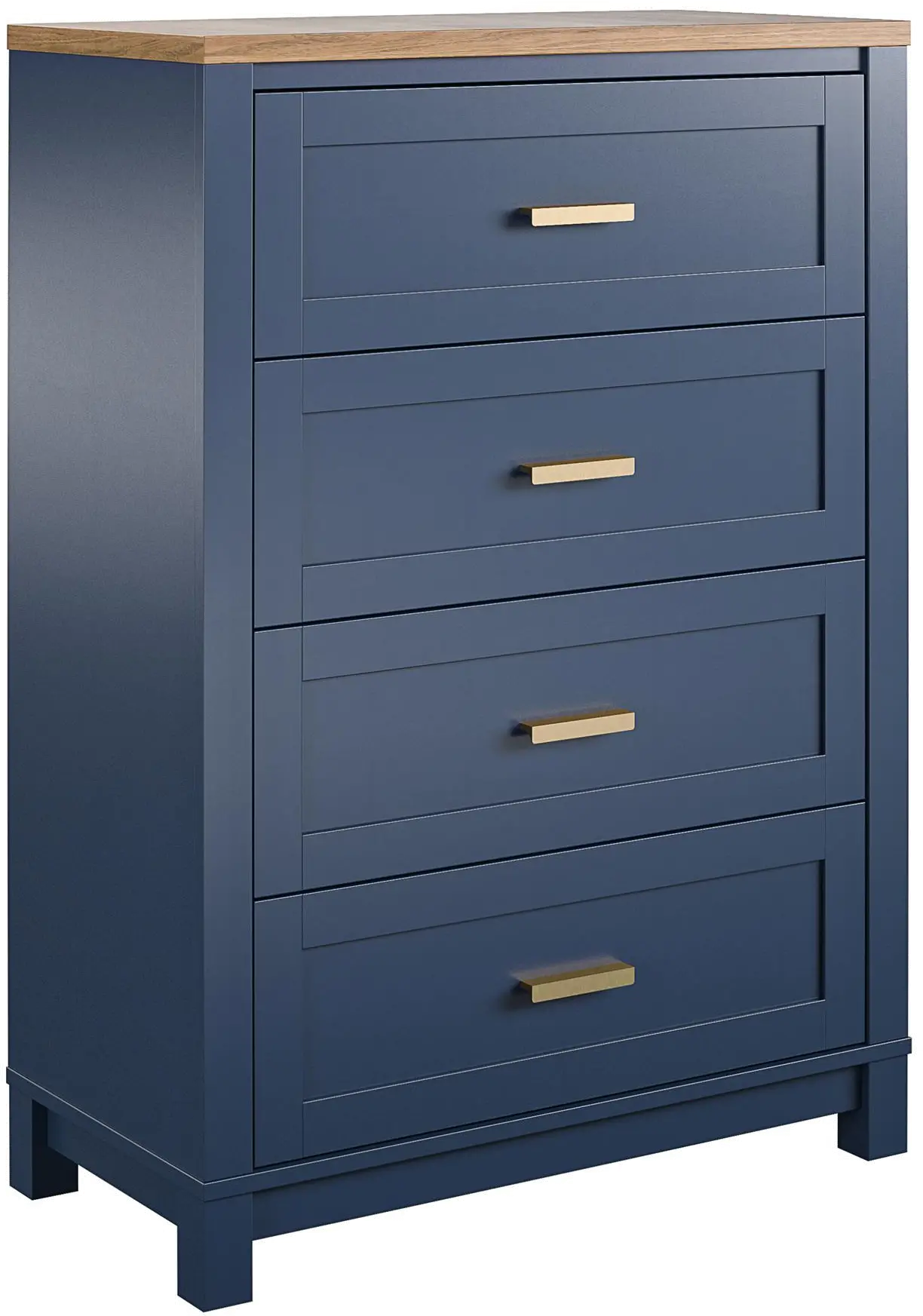 Armada Navy 4 Drawer Dresser with Walnut top