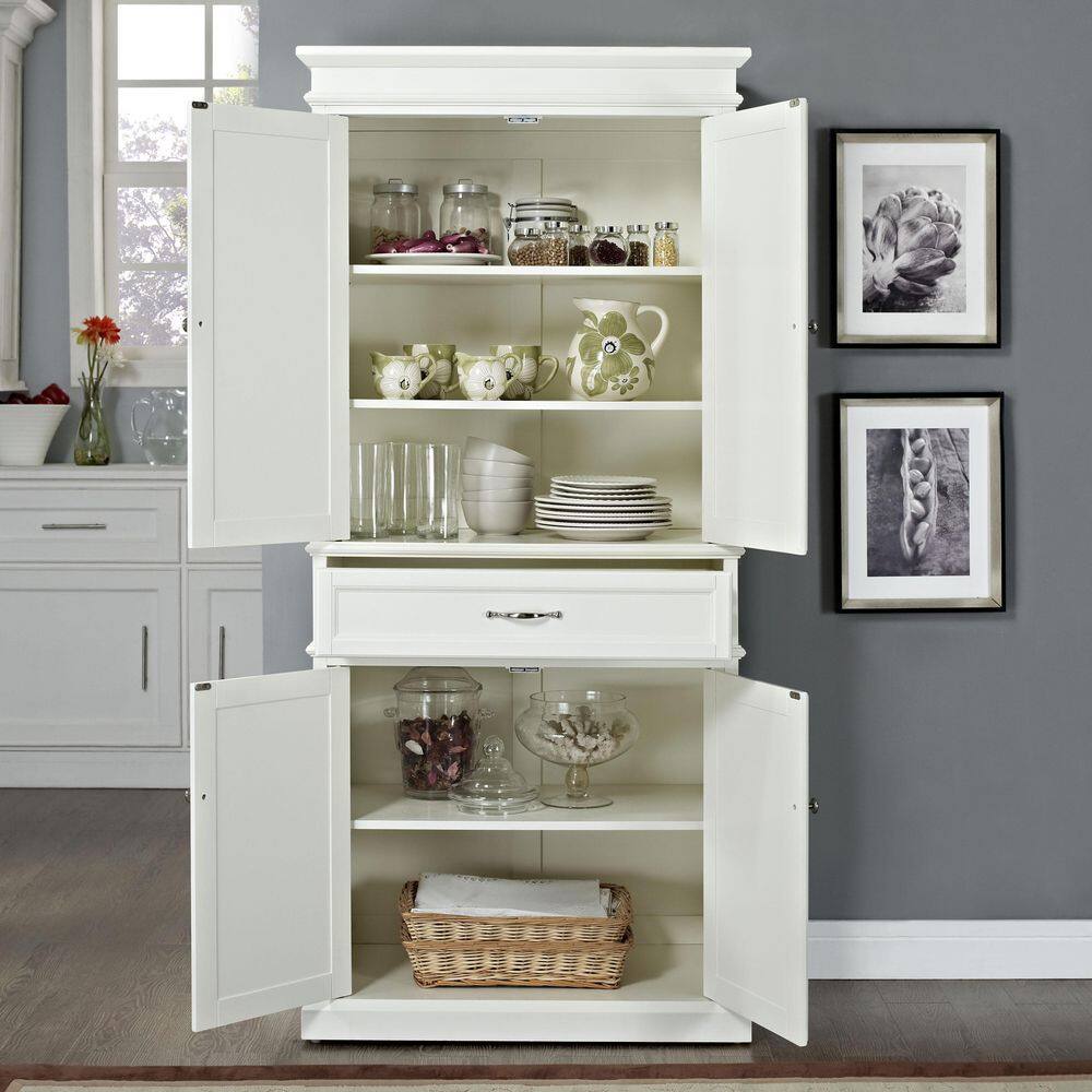 CROSLEY FURNITURE Parsons White Storage Cabinet CF3100-WH