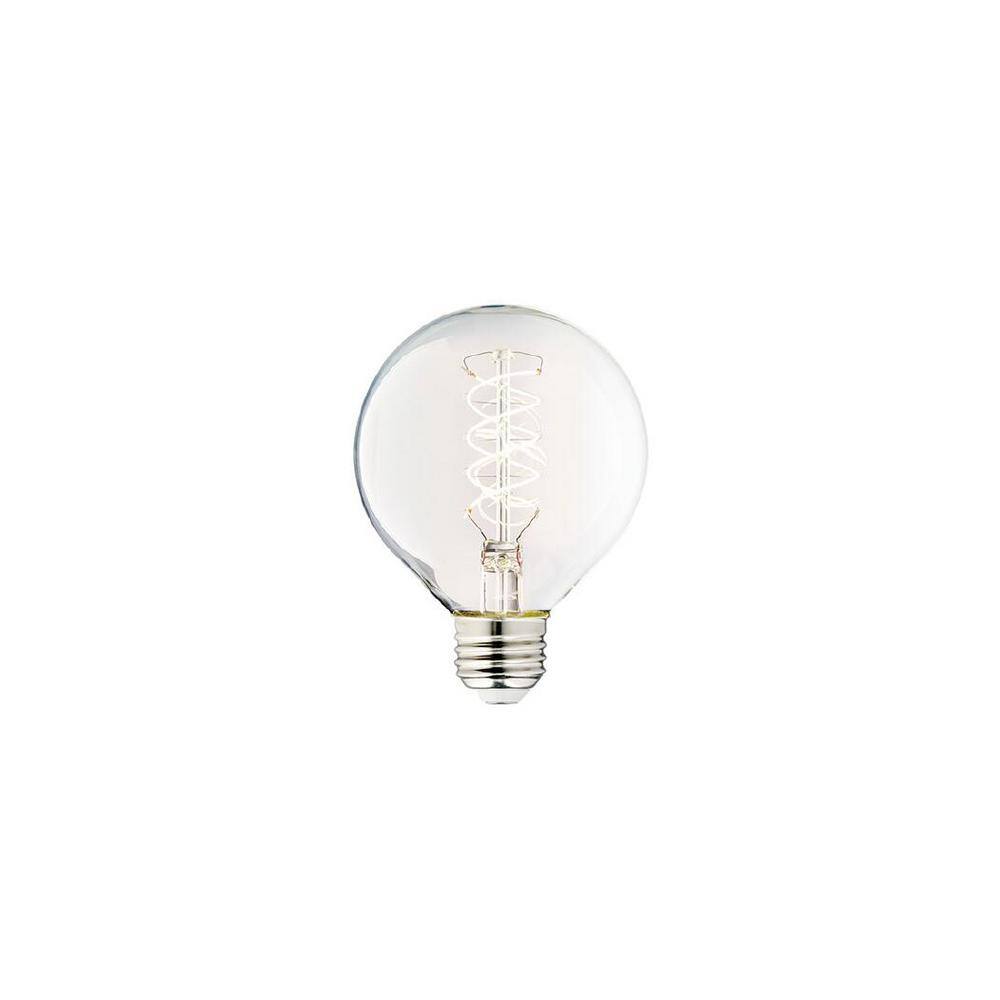 EcoSmart 40-Watt Equivalent G25 Dimmable Fine Bendy Filament LED Vintage Edison Light Bulb Soft White (2-Pack) G25C5E26827S