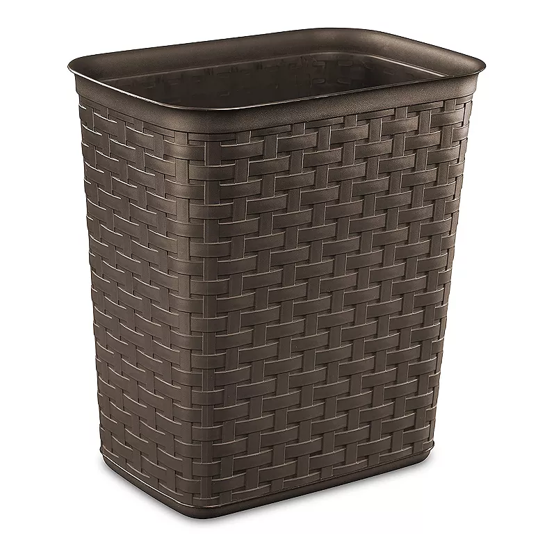 Sterilite Weave 3.4 Gallon Plastic Home and Office Wastebasket Trash Can (12 Pack)