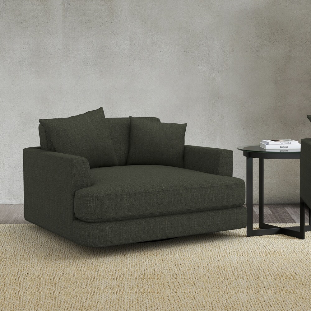 Nuvola Swivel chair in 100% Performance Linen Fabric