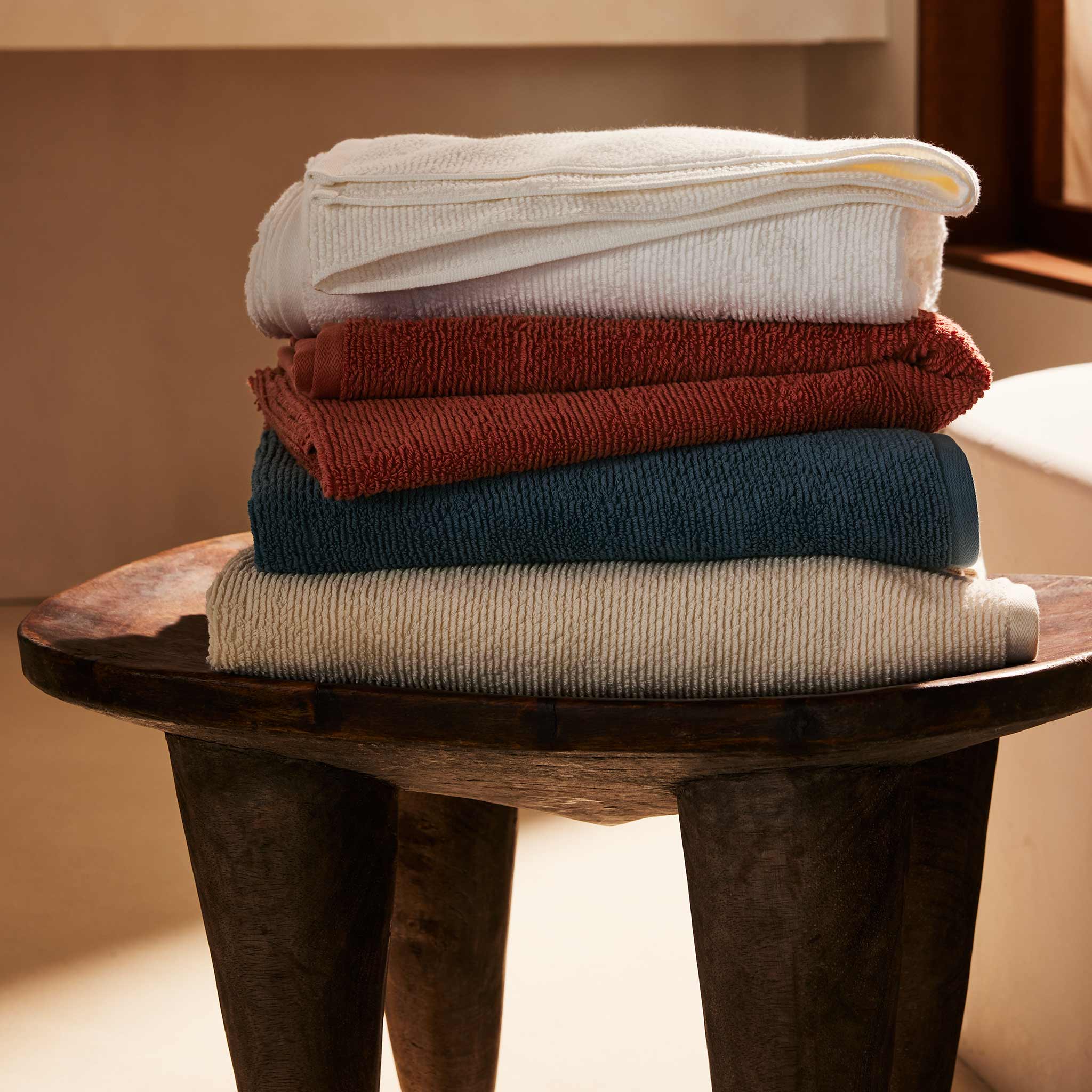 Organic Ribbed Bath Towels