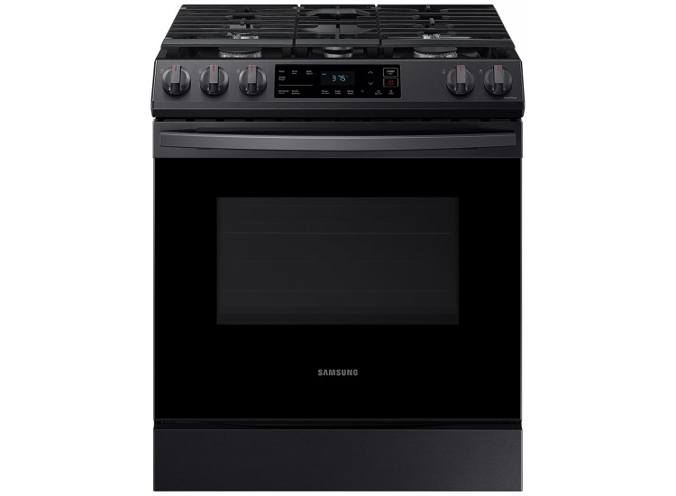  ADA 6 Cu. Ft. Fingerprint Resistant Black Stainless Steel Front Control Slide-In Gas Range