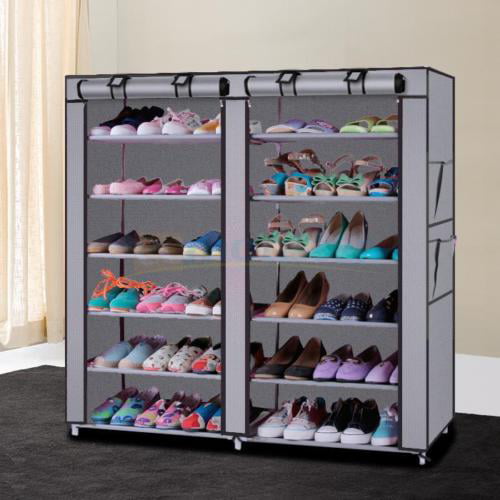 Zimtown 6 Layers 12 Lattices Shoe Rack Shoe Shelf Shoe Cabinet Closet Storage Organizer Space Saving with Cover for Entryway Bedroom Living Room Dorm, Multiple Colors