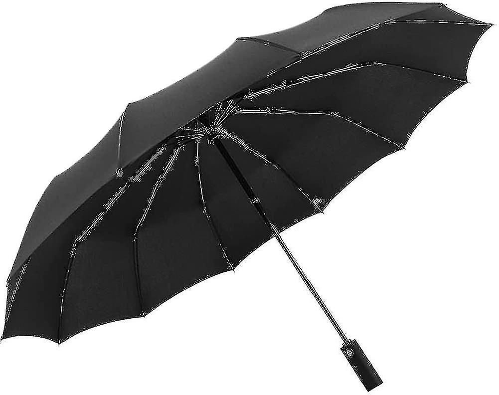 12 Ribs Handheld Folding Umbrella Windproof Compact Travel Auto Open/close Large