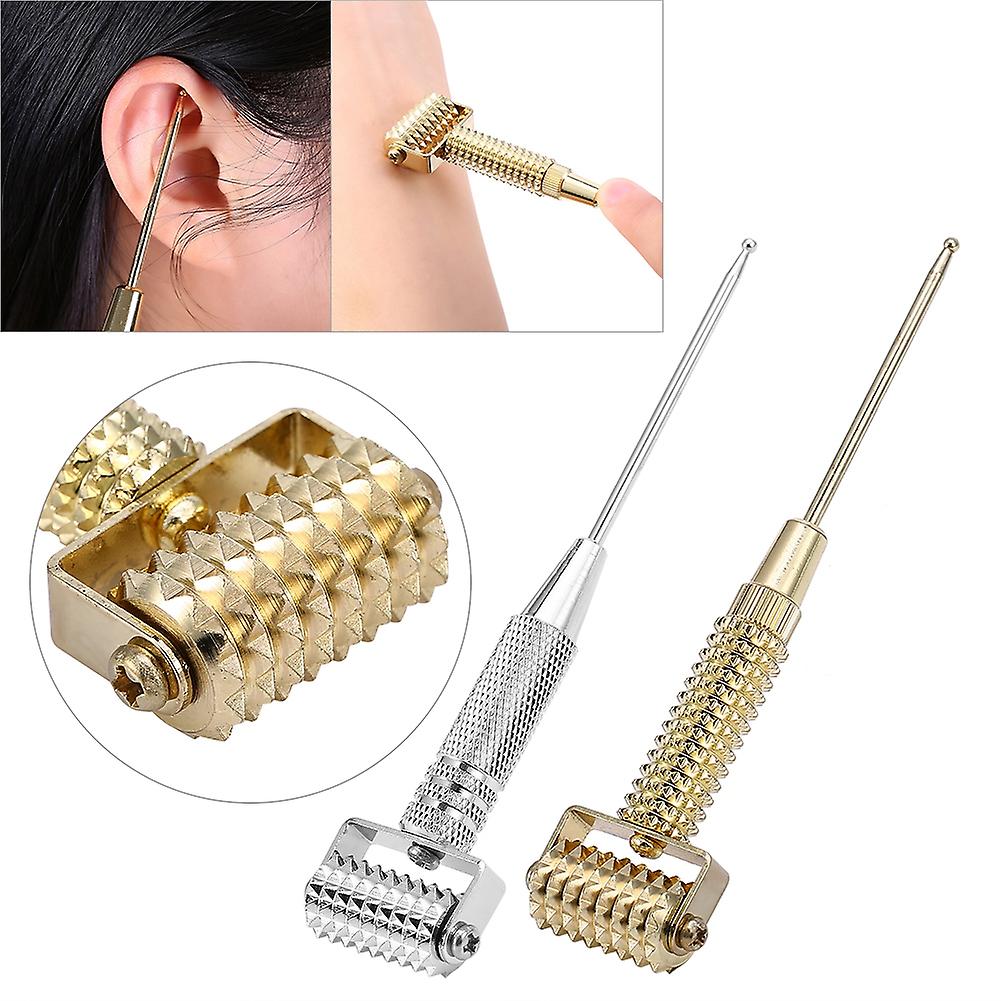 Acupuncture Points Detector Probe Facial Ear Acupoints Spring Needle Massage Roller (silver)