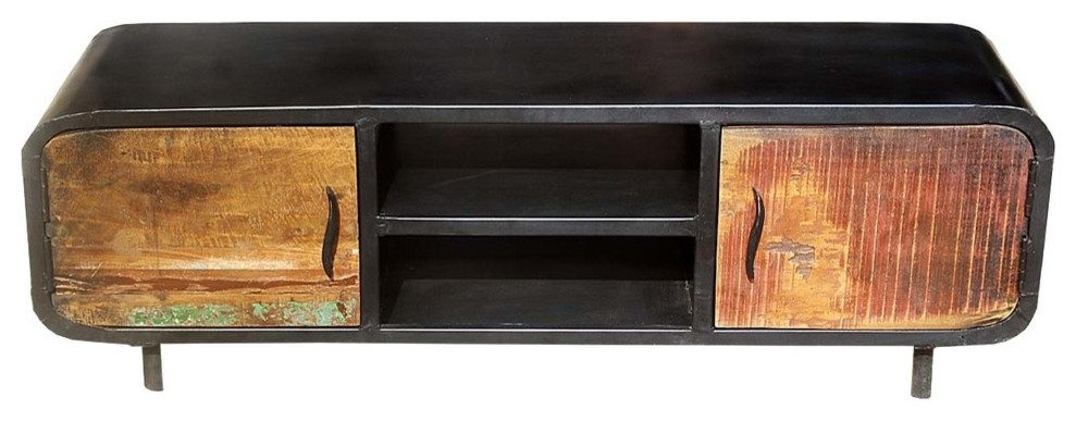 1950  x27s Retro Reclaimed Wood  ampIron Media Cabinet  ampTV Stand   Industrial   Entertainment Centers And Tv Stands   by Sierra Living Concepts Inc  Houzz