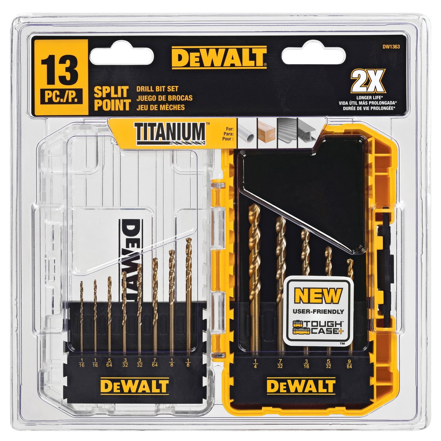 DW High Speed Steel Split Point Drill Bit Set 13 pc