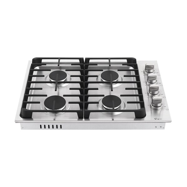 30-in Built-in Gas Cooktop with 4 Sealed Burners - LPG Convertible in Stainless Steel