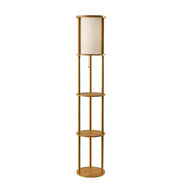 Adesso 62-inch Round Stewart Shelf Floor Lamp