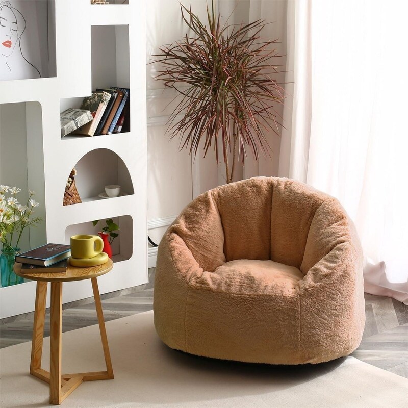 Large Bean Bag Chair 37in Soft Faux Fur