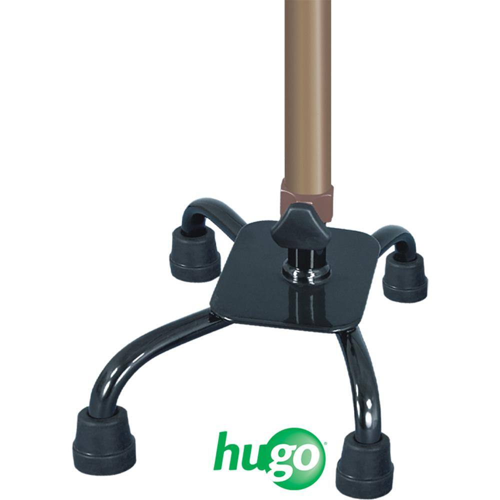 Hugo Mobility Adjustable Quad Cane for Right or Left Hand Use Large Base Cocoa 731-842