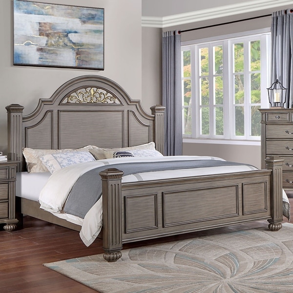 Furniture of America Vame Traditional Grey 3-Piece Bedroom Set - - 36139316