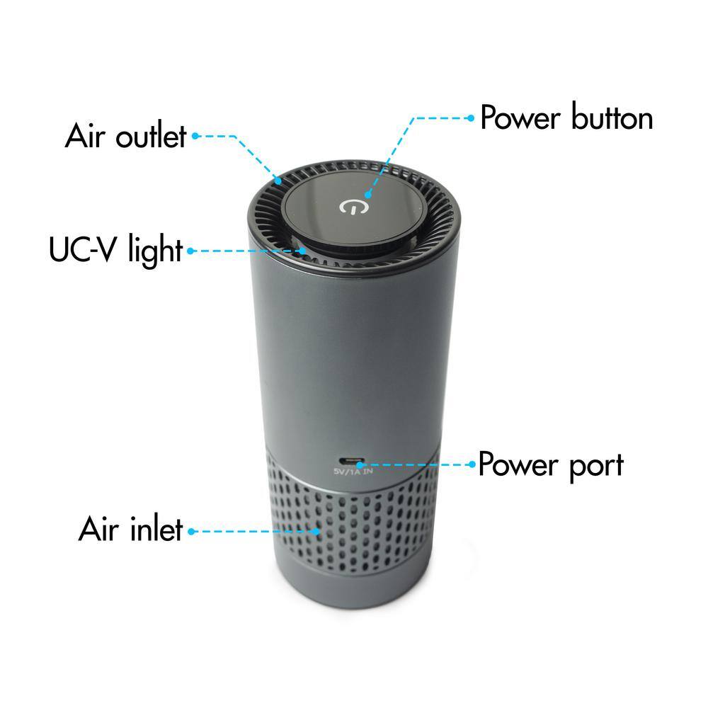 Wagan Tech 5-Volt Aluminum USB HEPA Air Purifier EL2871