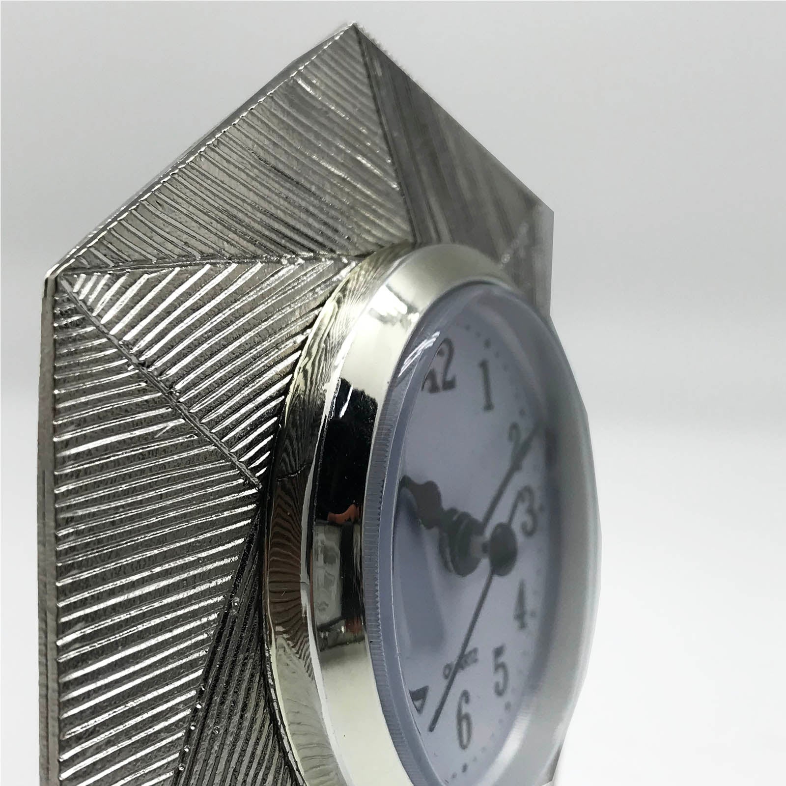 Handmade Zinc Desk Clock Chrome 48309A000