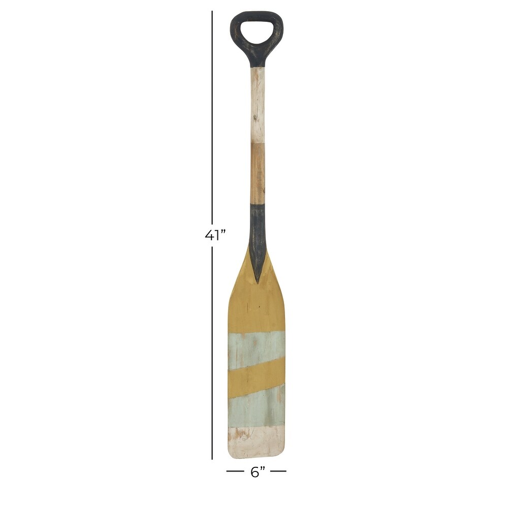 Multi Colored Wooden Novelty Canoe Oar Paddle Wall Decor with Arrow and Stripe Patterns   6 x 1 x 41