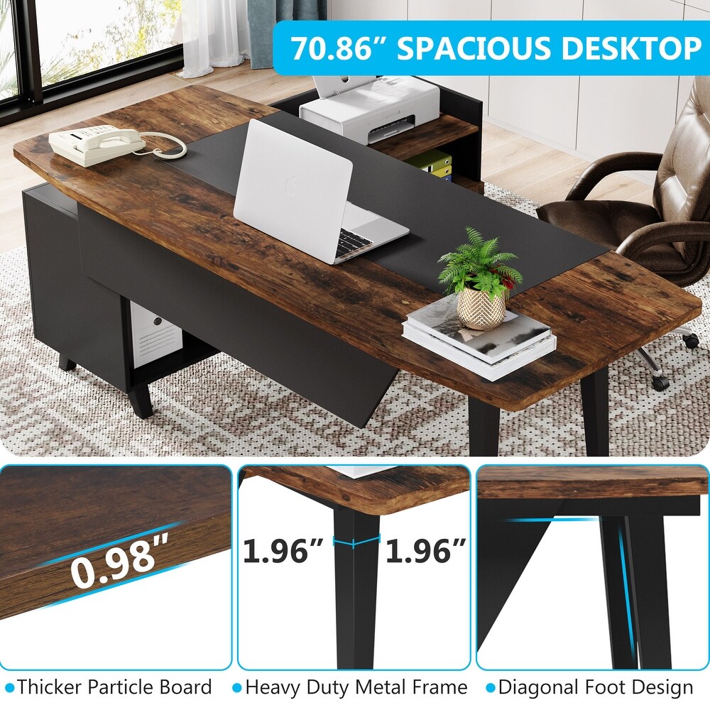 70.8“ Executive Desk with 43\