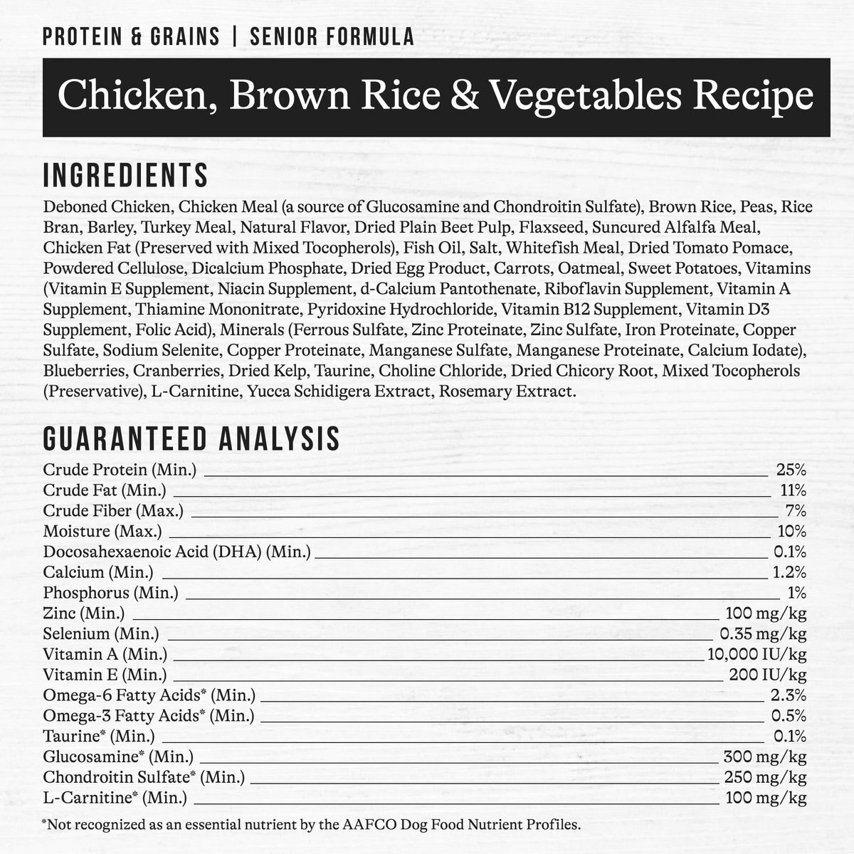 American Journey Protein and Grains Senior Chicken， Brown Rice and Vegetables Recipe Dry Dog Food