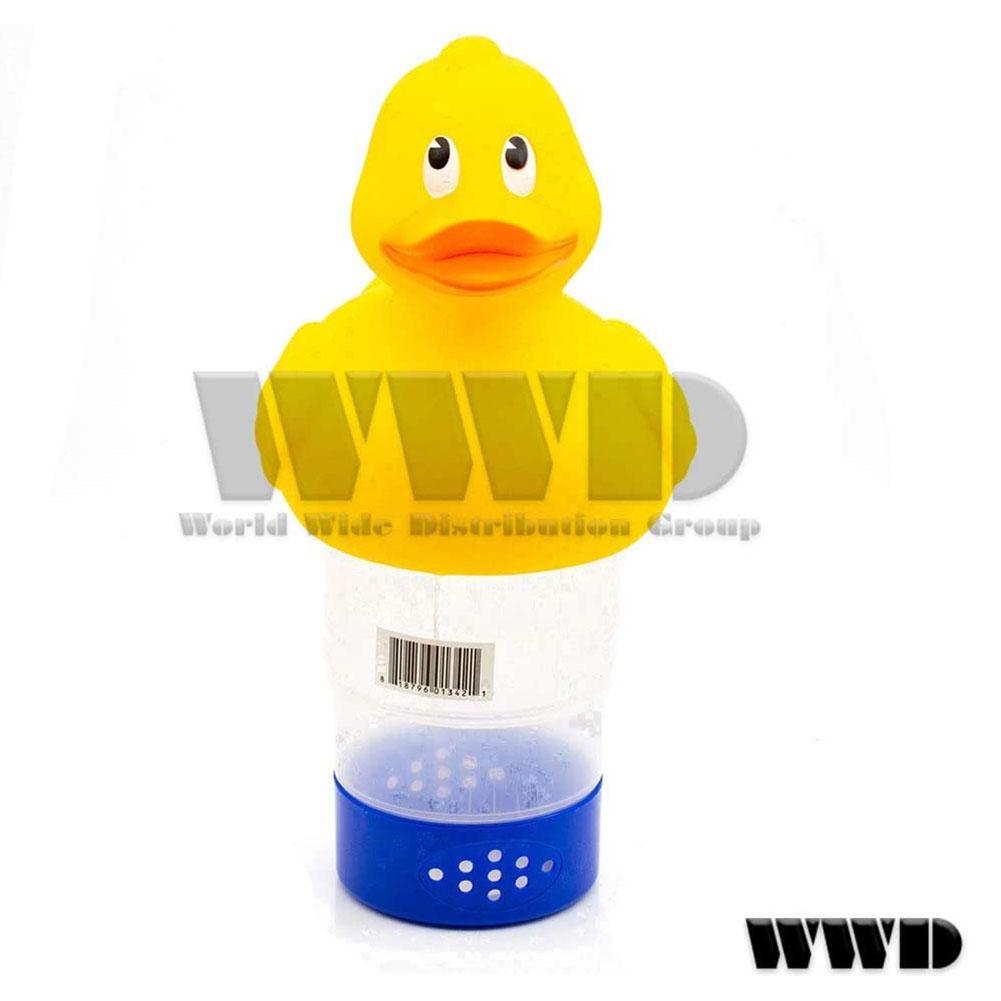 WWD POOL Animal Floating Pool Chlorine Dispenser Fits 3" Tabs Bromine Holder Yellow Duck