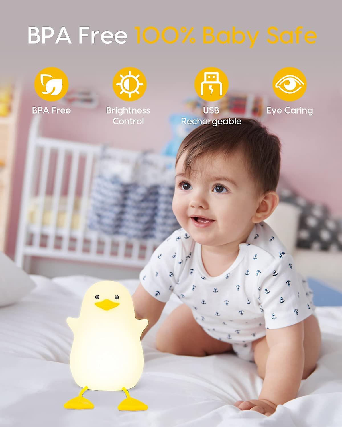 Cute Duck Night Light For Kids， Nursery Night Light， Breastfeeding And Sleeping Aid For Children， Eye-friendly Night Light， With Touch Sensor