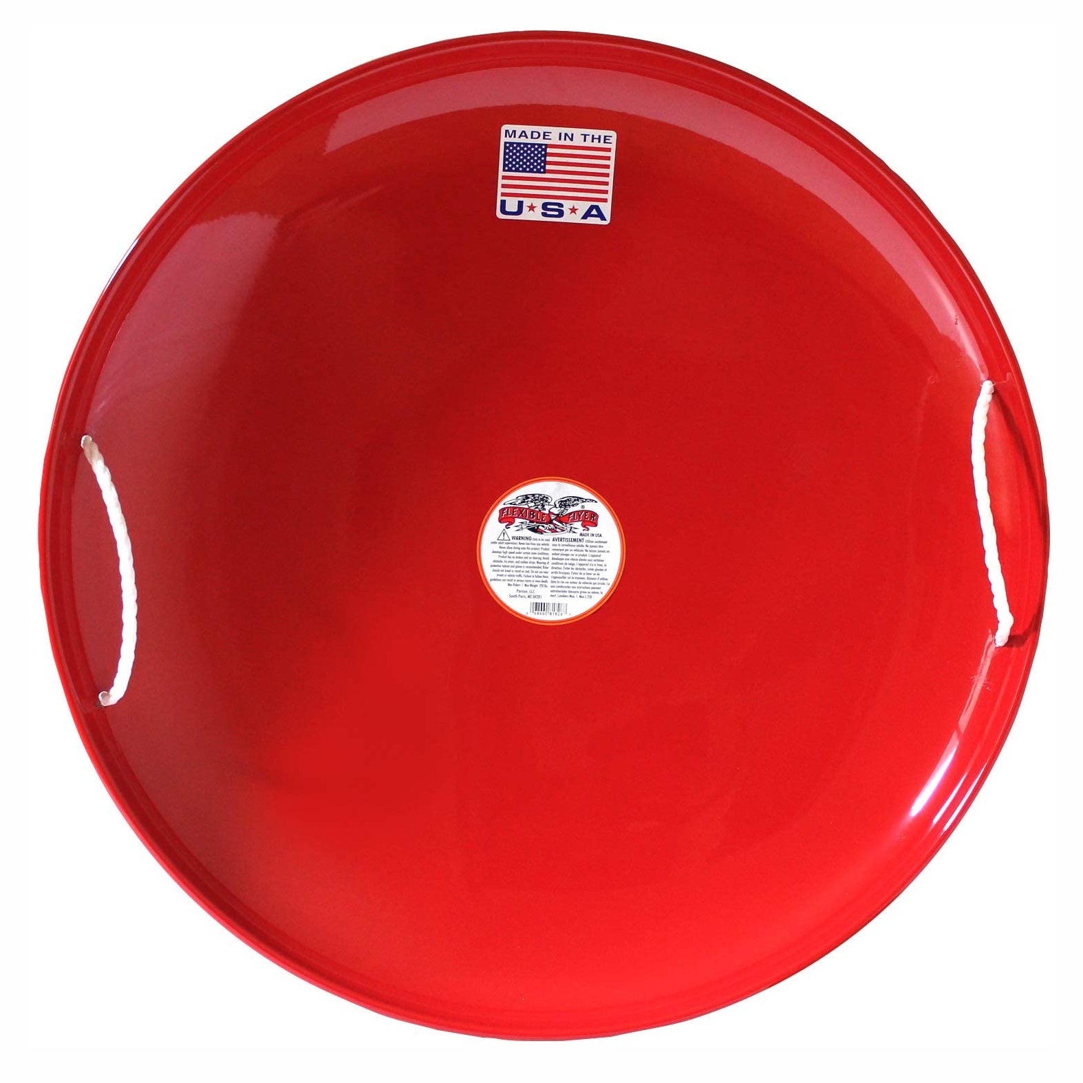 Flexible Flyer Paricon-3 Heavy Gauge Steel Metal Snow Disc Saucer Sled, Red