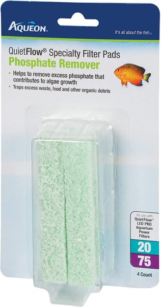 Aqueon QuietFlow 20/75 Phosphate Remover Specialty Aquarium Filter Pad