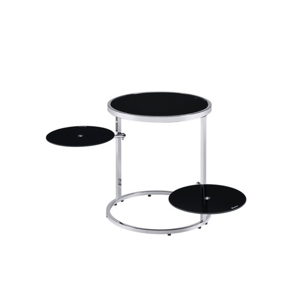 Lynch Side Table Black chrome Acme Furniture