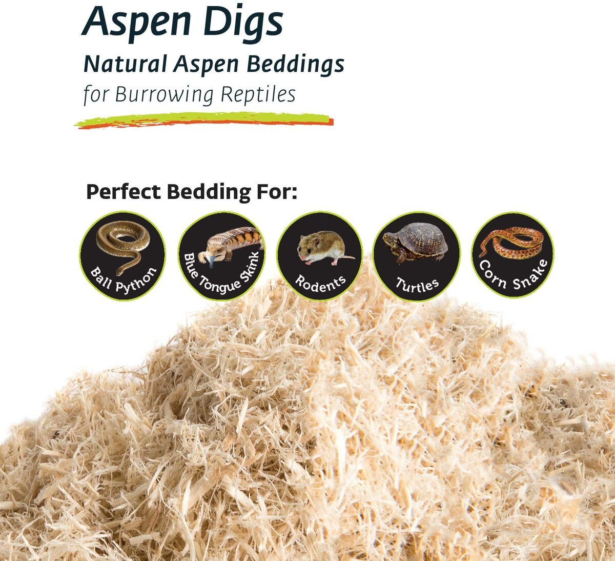 Galapagos Aspen Digs Natural Aspen Reptile Terrarium Bedding， 8-qt bag