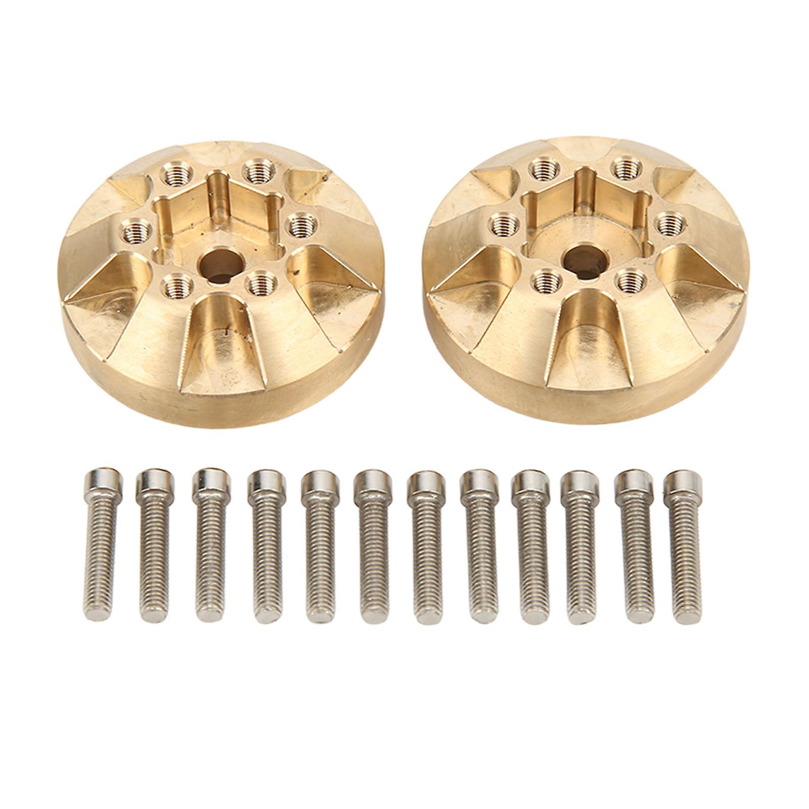 1pair Rc Car Brass Wheel Hex Hub 12mm For 1/10 Remote Control Car For Axial Scx10 Golden